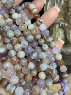 Amethyst & Crazy Lace 6mm Triple or Single Bracelet